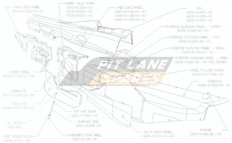 SIDE POD AND TAIL ASSY Diagram